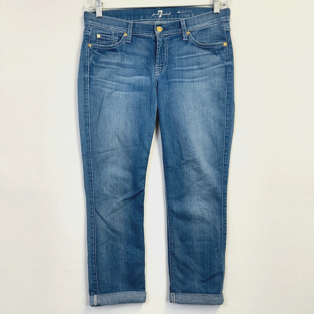 7 For All Mankind The Skinny Crop Roll‎ Up Jeans Women's Size 30